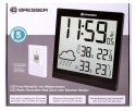 Stacja meteorologiczna Bresser TemeoTrend JC LCD RC (zegar ścienny), czarna