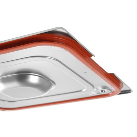 Pokrywka do pojemnika GN Profi Line z uszczelką silikonową i wycięciem na uchwyty GN1/3 325x176mm stal - Hendi 804339