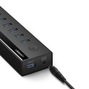 7w1 HUB rozdzielacz adapter USB-A do 7x USB-A 5Gb/s czarny