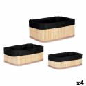 Organizery Set Czarny Naturalny Bambus 31 x 12 x 21 cm (4 Sztuk)