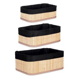 Organizery Set Czarny Naturalny Bambus 31 x 12 x 21 cm (4 Sztuk)