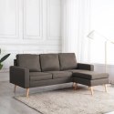 3-osobowa sofa z podnóżkiem, kolor taupe, tapicerowana tkaniną