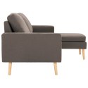 3-osobowa sofa z podnóżkiem, kolor taupe, tapicerowana tkaniną