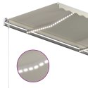 Ręcznie zwijana markiza z LED, 4x3 m, kremowa