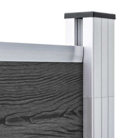 Panel ogrodzeniowy, WPC, 180x186 cm, czarny