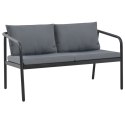 2-osobowa sofa ogrodowa z poduszkami, aluminium, szara