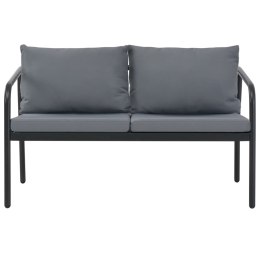 2-osobowa sofa ogrodowa z poduszkami, aluminium, szara