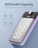 Mini powerbank 5000mAh 20W + kabel USB-C 20V / 3A fioletowy