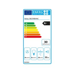 Okap konwencjonalny Balay 3BC998HNC 90 cm 843 m³/h 165W Stal A+