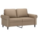 2-osobowa sofa z poduszkami, cappuccino, 120 cm, sztuczna skóra