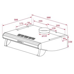 Okap konwencjonalny Teka C 6420 60 cm 375 m3/h 73 dB 316 W Biały