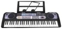 Keyboard dla dzieci 5+ Stojak na nuty Mikrofon + Nagrywanie Radio USB MP3