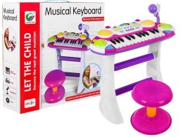 Różowy zestaw muzyczny Keyboard + Werble + Mikrofon dla dzieci