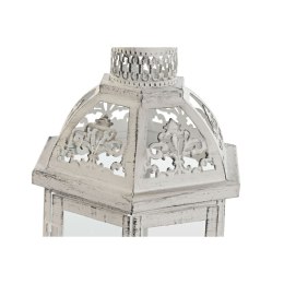 Latarnie Home ESPRIT Biały Metal Szkło Shabby Chic Wykończenie antyczne 18 x 16 x 35 cm (2 Części)