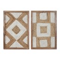 Obraz Home ESPRIT Biały Naturalny Geometryczny Boho 40 x 3 x 60 cm (2 Sztuk)