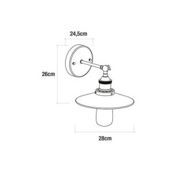 Kinkiet Ścienny EDM 32100 32100 Czarny Metal 60 W E27