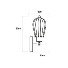 Kinkiet Ścienny EDM 32105 Czarny 60 W Vintage 220-240 V 11 x 16 x 32 cm