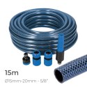 Wąż w zestawie z akcesoriami EDM 74098 5/8" 20 mm x 15 m Niebieski (15 m)