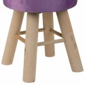 Taboret Alexandra House Living Purpura Aksamit Bambus Sosna Gąbka Drewno MDF 32 x 44 x 32 cm