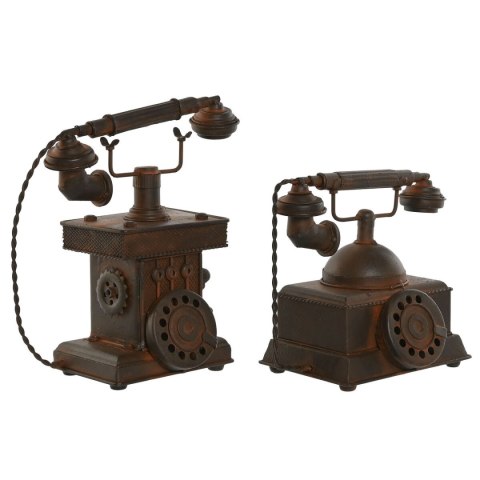 Figurka Dekoracyjna Home ESPRIT Brąz Vintage Telefon 21 x 12 x 18 cm (2 Sztuk)