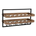 Stojak na Butelki Home ESPRIT Czarny Naturalny 65 x 25 x 35 cm