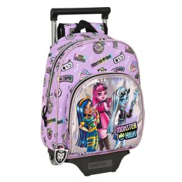 Torba szkolna z kółkami Monster High Best boos Liliowy 28 x 34 x 10 cm