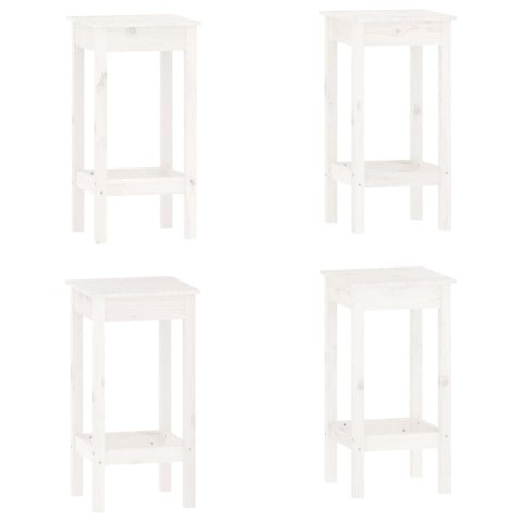 5-cz. zestaw mebli barowych, biały, lite drewno sosnowe