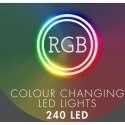 LAMPKI CHOINKOWE KURTYNA ŚWIETLNA ZEW/WEW 240 LED 600X60CM Z PILOTEM RGB KOLOR