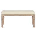 Taboret Home ESPRIT Biały Naturalny Poliester Drewno kauczukowe 100 x 38 x 43 cm