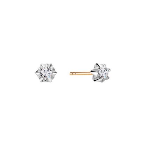 Gold earrings KZD6676 - Diamond