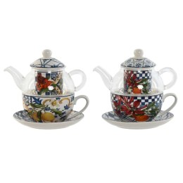 Dzbanek na herbatę Home ESPRIT Niebieski Biały Szkło Porcelana (2 Sztuk)