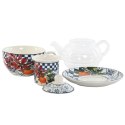 Dzbanek na herbatę Home ESPRIT Niebieski Biały Szkło Porcelana (2 Sztuk)