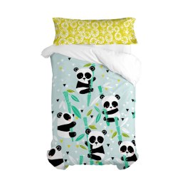 Komplet poszewek na kołdrę HappyFriday Moshi Moshi Panda Garden Blue Niebieski Łóżko 105 2 Części