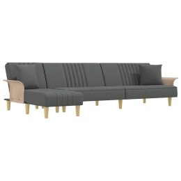 Sofa rozkładana L, ciemnoszara, 279x140x70 cm, tkanina