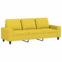 3-osobowa sofa z podnóżkiem, jasnożółty, 180 cm, tkaniną