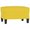 3-osobowa sofa z podnóżkiem, jasnożółty, 180 cm, tkaniną