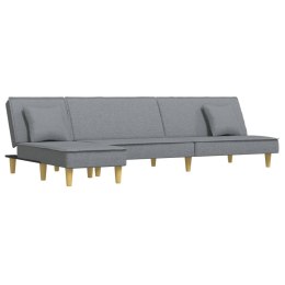 Sofa rozkładana L, jasnoszara, 255x140x70 cm, tkanina