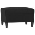 3-osobowa sofa z podnóżkiem, czarna, 180 cm, sztuczna skóra