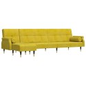 VidaXL Sofa rozkładana L, żółta, 271x140x70 cm, aksamit