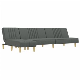 VidaXL Sofa rozkładana L, ciemnoszara, 255x140x70 cm, tkanina