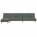 VidaXL Sofa rozkładana L, ciemnoszara, 255x140x70 cm, tkanina