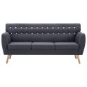 3-osobowa sofa tapicerowana tkaniną, 172x70x82 cm, ciemnoszara