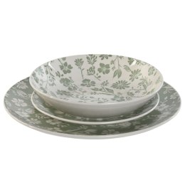 Zestaw Obiadowy Home ESPRIT Biały Kolor Zielony Porcelana Kwiecisty 27 x 27 x 2 cm 18 Części