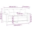 VidaXL 2-osobowa sofa z poduszkami, czarna, 140 cm, mikrofibra