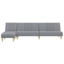 VidaXL Sofa rozkładana L, jasnoszara, 255x140x70 cm, tkanina