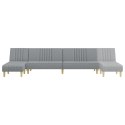 VidaXL Sofa rozkładana L, jasnoszara, 255x140x70 cm, tkanina