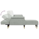 VidaXL Sofa rozkładana L, jasnoszara, 271x140x70 cm, aksamit