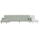 VidaXL Sofa rozkładana L, jasnoszara, 271x140x70 cm, aksamit