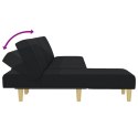 VidaXL Sofa rozkładana w kształcie L, czarna, 255x140x70 cm, tkanina