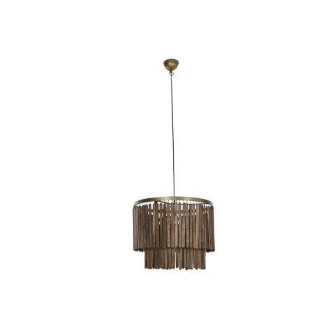 Lampa Sufitowa Home ESPRIT Brązowy Złoty Drewno Metal Drewno mango 50 W 60 x 60 x 48 cm